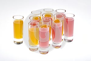 Tall Shot Glasses with Tang Shot & Pink Pussy Cat