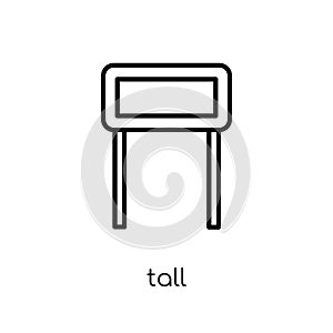 Tall sign icon. Trendy modern flat linear vector Tall sign icon