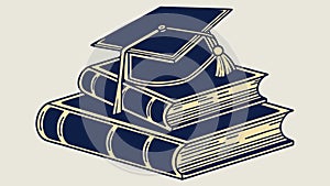 Tall Stack of Books, Symbol of Knowledge and Learning, vector design Generative AI