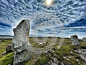 Tall Standing Stones on Achill Island county Mayo Ireland