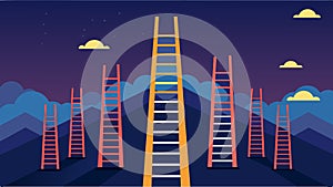 Tall sy ladders are set up to reach the highest points for the grand finale creating a pictureperfect scene against the photo