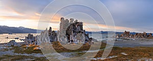 Tall Tufa sedimentary formation by mono lake in California