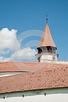 Tall walls around the fortified church of Prejmer