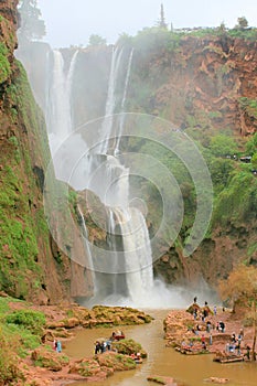 Tall waterfall at Cascades d`Ouzoud