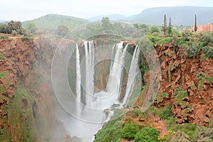 Tall waterfall at Cascades d`Ouzoud