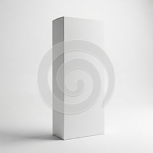 Tall White Rectangular Cardboard Box on a White Background packaging