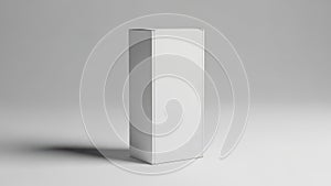 A tall white rectangular object standing upright on a gray surface. isolated on transparent background