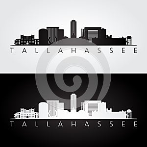 Tallahassee USA skyline and landmarks silhouette