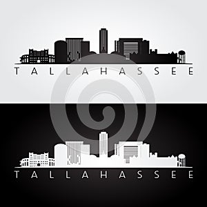 Tallahassee USA skyline and landmarks silhouette photo