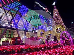 Tallest Christmas Tree in Thailand abd colourful light for New Yesr celebration 2016