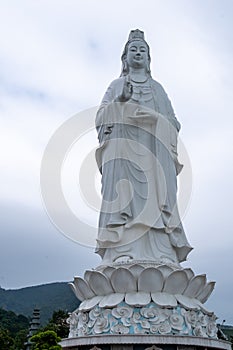 The tallest statue of Buddha in Vietnam. Guanyin Statue on Son Tra Peninsula in the central city of Da Nang