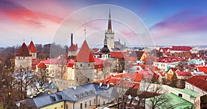 Tallinn city, Estonia at sunrise