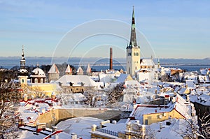 Tallinn city panoramic winter landscape