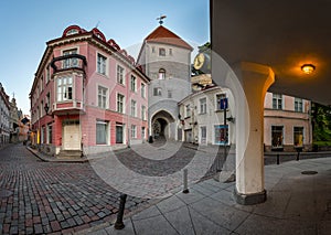 Tallinn Down Town and Tower Gate to the Upper Town, Tallinn