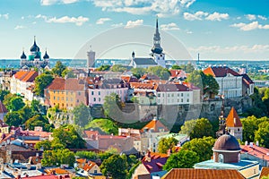 Tallinn, Estonia Historic Skyline of Toompea Hill