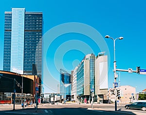 Tallinn, Estonia. Modern Architecture In Estonian Capital. Business Center Skyscraper On Tallinn - Tartu - Vyru -