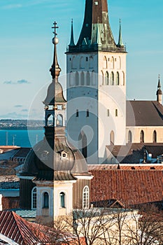 Tallinn, Estonia. Tower Of Church Of St. Olaf Or Olav. Popular Destination Scenic