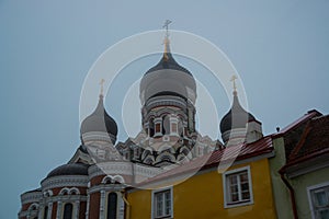 Tallinn, Estonia. View Of Alexander Nevsky Cathedral. Famous Orthodox Cathedral Is Tallinn`s Largest And Grandest Orthodox Cupola