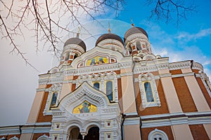 Tallinn, Estonia. View Of Alexander Nevsky Cathedral. Famous Orthodox Cathedral Is Tallinn`s Largest And Grandest Orthodox Cupola