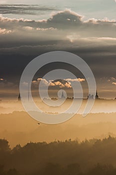 Tallinn in a foggy morning