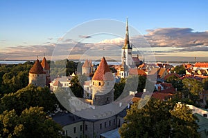 Tallinn old city sunset