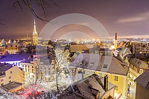 Tallinn skyline during the winter from the Kohtuotsa viewing platform