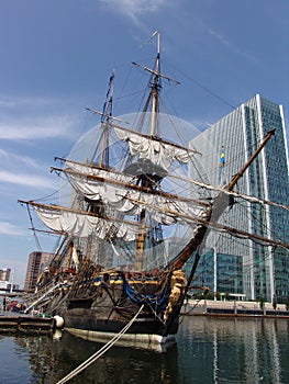 Tallship docked in London