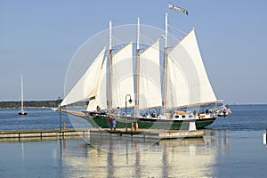 Tallship under sail at historic Yorktown