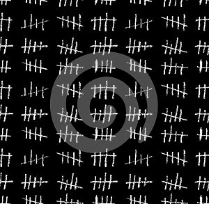 Tally marks day counting seamless pattern