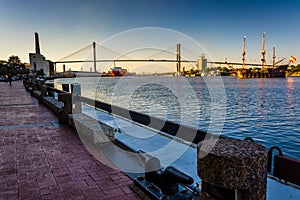 Talmadge Memorial Bridge over the Savannah River in Savannah, Ge