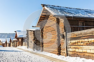 Taltsy,  wooden houses of the Irkutsk region, Siberia, Russia