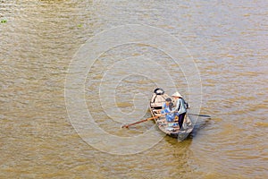 Tam Ban, Sampan, small boat in Mekong River, Vietnam