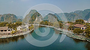 Tam Coc - Bich Dong in Ninh Binh Viet Nam from drone