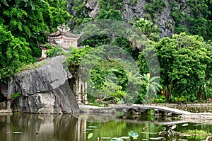Tam Coc - Bich is a popular tourist destination near the city of Ninh Binh in northern Vietnam.
