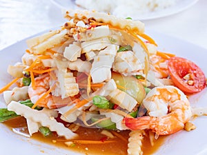 Tam Yod Ma Prao Kung, a spicy dish from Thailand