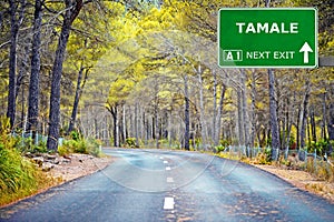 TAMALE road sign against clear blue sky