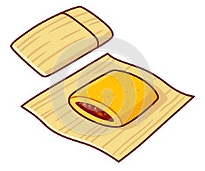 Tamale traditional Mexican food illustration photo