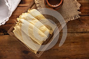 Tamales homemade mexican food flatlay
