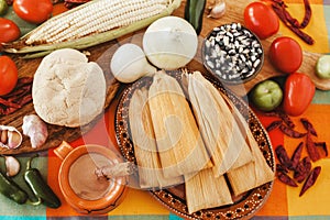 Tamales mexicanos, mexican tamale, spicy food in mexico photo