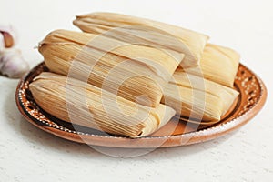 Tamales mexicanos, mexican tamale, spicy food in mexico photo
