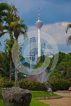 Taman Orkid Botanical  Garden Menara KL Tower and Petronas Twin Towers, Kuala Lumpur Malaysia