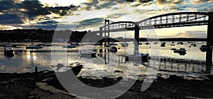 Tamar Bridge over the River Tamar between Devon and Cornwall uk