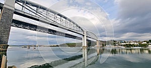 The Tamar Bridge and Royal Albert Bridge is two suspension bridge Saltash, Cornwall and Plymouth, Devon