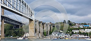 The Tamar Bridge and Royal Albert Bridge is two suspension bridge Saltash, Cornwall and Plymouth, Devon photo