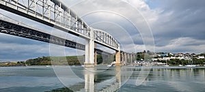 The Tamar Bridge and Royal Albert Bridge is two suspension bridge Saltash, Cornwall and Plymouth, Devon photo