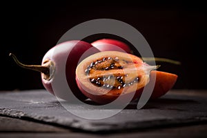 Tamarillo on stone board