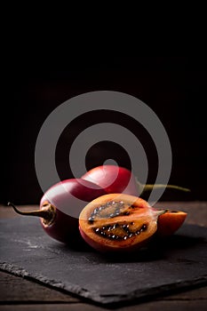 Tamarillo on stone board