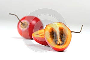 Tamarillo on white background - studio shot