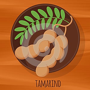 Tamarind flat design vector icon