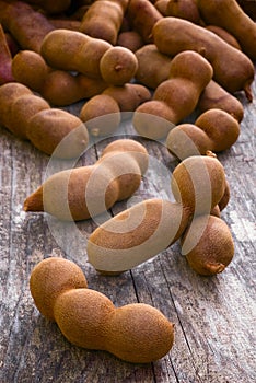 Tamarind pods (Tamarindus indica)